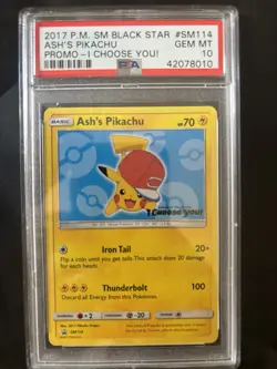 Pokemon TCG Ash’s Pikachu SM114 Promo Card PSA 10 - Image 3