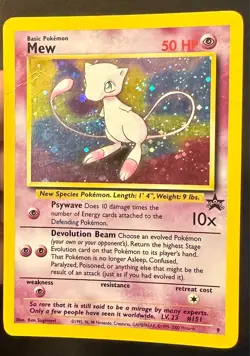 Mew SWIRL! #9 1999 Black Star Promo Pokemon Card WOTC Vintage Holo Rare - Mp - Image 2