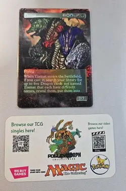 1x Tiamat ~~ Borderless - Foil NM-Mint With Alter Sleeve Included! - Image 1