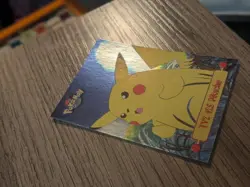 FOIL (BLUE FLAT) NM PIKACHU TV2 POKEMON SERIES 1 TV TOPPS SILVER HOLO LP - Image 2