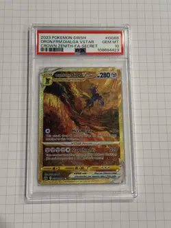 2023 Pokemon Origin Forme Dialga Vstar GG68 Gold Crown Zenith PSA 10 GEM MINT - Image 1