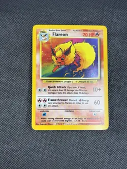 Pokemon TCG Flareon Jungle 3/64 Unlimited Holo Rare *No Symbol Error LP - Image 3