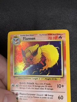 Pokemon TCG Flareon Jungle 3/64 Unlimited Holo Rare *No Symbol Error LP - Image 4