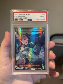 2015 POKEMON XY ROARING SKIES #108 FULL ART/WINONA PSA 9 - Image 1