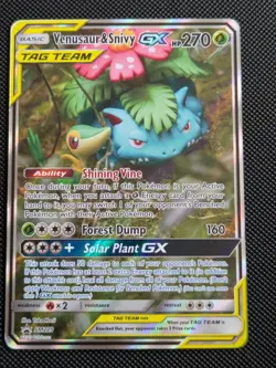 Pokemon - Venusaur & Snivy GX - SM Black Star Promo - Full Art - SM229 - NM-LP - Image 1