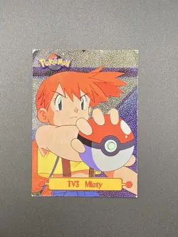 TV3 Misty 1999 Topps Pokemon TV Animation Holo Foil Black Logo - Image 1