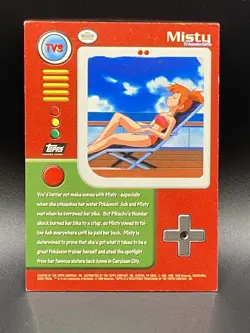TV3 Misty 1999 Topps Pokemon TV Animation Holo Foil Black Logo - Image 2