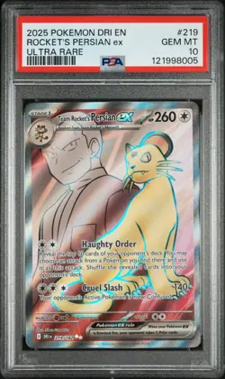 Pokemon TCG Team Rocket’s Persian 219/182 Destined Rivals - Graded PSA 10 GEM MT - Image 1