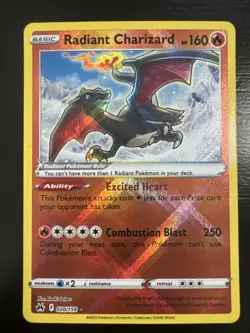 Pokemon TCG Radiant Charizard Crown Zenith Holo Card 020/159 Radiant Rare - Image 1
