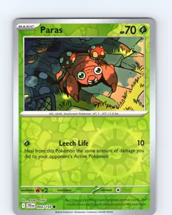 Pokemon TCG Paras S&V Journey Together 004/159 Reverse Holo Common Card NM - Image 1