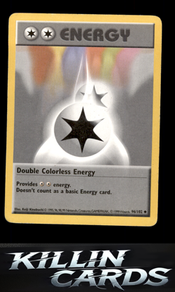 Double Colorless Energy 096/102 Pokemon Uncommon Base Set (Shadowless) Card MP - Image 1