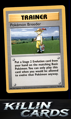 Pokemon Breeder 076/102 Pokemon Rare Base Set (Shadowless) Card LP - Image 1