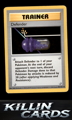 Defender 080/102 Pokemon Uncommon Base Set (Shadowless) Card MP - Image 1