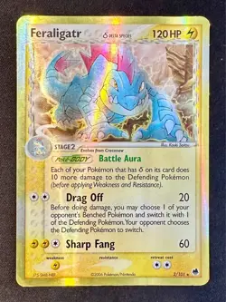 Feraligatr Delta Species 2/101 EX Dragon Frontiers Pokemon Card Holo Rare - Mp - Image 1