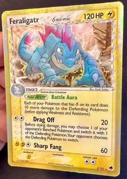 Feraligatr Delta Species 2/101 EX Dragon Frontiers Pokemon Card Holo Rare - Mp - Image 2