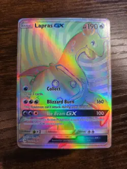 Lapras GX 151/149 Rainbow Secret Rare Sun & Moon Base Set Pokemon TCG Card - Image 1