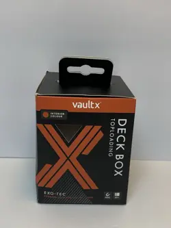 Vault X Exo-Tec Toploading Deck Box 80+ Card Capacity, Black & Electric Red NEW - Image 1