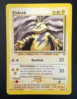 ELEKTEK (ELECTABUZZ) 33/111, NEO GENESIS, GERMAN POKEMON CARD (LP/NM) - Image 1