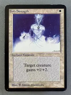 Holy Strength Alpha Edition MTG-Moderate Play VG-Vintage Magic the Gathering - Image 1