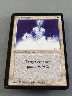 Holy Strength Alpha Edition MTG-Moderate Play VG-Vintage Magic the Gathering - Image 3