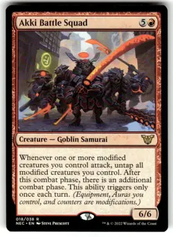 Akki Battle Squad Commander: Kamigawa: Neon Dynasty Regular MTG - Image 1