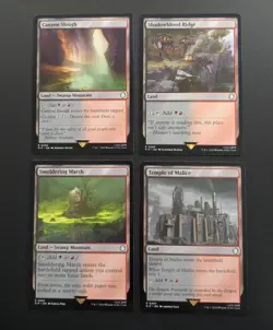 MTG Magic Set of 4 Fallout Rakdos Dual Lands Commander Staples Black Red Mana - Image 1