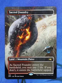 1x BORDERLESS Sacred Foundry, NM, Infinity (UNF), Magic: the Gathering, MtG - Image 1