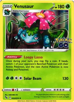 Venusaur Holo PGO Pokemon GO 003/078 NM - Image 1