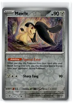 2023 Scarlet & Violet Series - Obsidian Flames Mawile #143 Uncommon Reverse Holo - Image 1