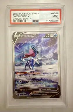 Pokemon TCG Suicune V GG38 FA Galarian Gallery Crown Zenith PSA 9 - Image 1