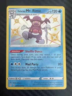 Pokemon TCG Shining Fates Galarian Mr. Rime Shiny Holo Rare SV021/SV122 NM - Image 1