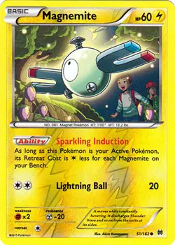 Pokemon - Magnemite - 51/162 - Common - Reverse Holo - XY - BREAKthrough - NM - Image 1