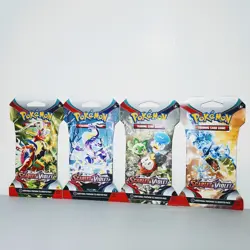 Pokemon: Scarlet & Violet - Sleeved Booster Packs Full Art Set of 4 Sealed - Image 1