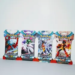 Pokemon: Paradox Rift - Sleeved Booster Packs Full Art Set of 4 Sealed - Image 1
