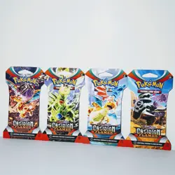 Pokemon: Obsidian Flames - Sleeved Booster Packs Full Art Set of 4 Sealed - Image 1