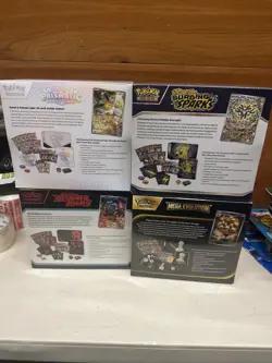Pokemon Etb Lot 4 Sealed Surging Sparks Destined Rivals Mega Evolution Prismatic - Image 3