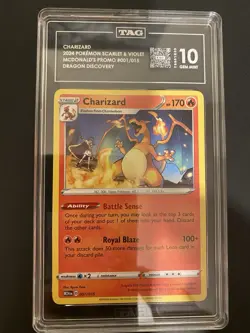 Promo Pokemon Charizard 1/15 McDonald’s Rare Highest Gem Mint TAG 10 Beautiful - Image 1