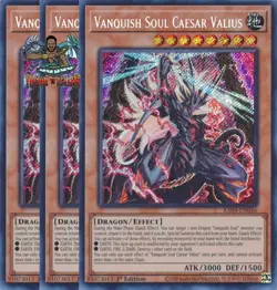 Yugioh! 3x Vanquish Soul Caesar Valius RA04-EN046 Secret Rare 1st Ed NM - Image 1