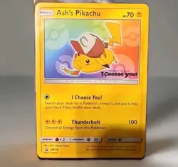 SEALED Pokemon Ash's Pikachu SM108 Black Star "I Choose You" Promo Card TCG SM - Image 1