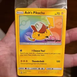SEALED Pokemon Ash's Pikachu SM108 Black Star "I Choose You" Promo Card TCG SM - Image 2