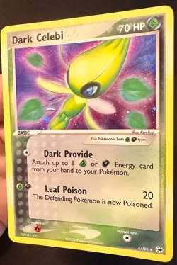 Dark Celebi 4/101 2004 EX Hidden Legends Pokemon Card TCG Nintendo Holo Rare Mp - Image 2