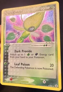Dark Celebi 4/101 2004 EX Hidden Legends Pokemon Card TCG Nintendo Holo Rare Mp - Image 3