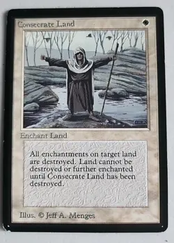Consecrate Land Beta Edition Regular LP Lightly Played MTG - Image 1