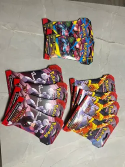 11x pokemon destined rivals & mega evolutions sleeved booster pack lot - Image 1