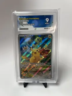 Pokemon TCG Pikachu SVP027 Promo Card Paldea Evolved Graded ACE 9 - Image 1