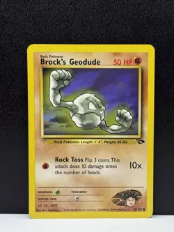 Pokemon Brock's Geodude - WOTC Gym Challenge Common 68/132 Unlimited LP+ - Image 1