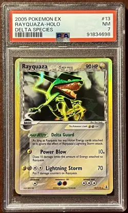 2005 Pokemon EX Delta Species #13 Rayquaza Holo Rare PSA 7 - Image 1