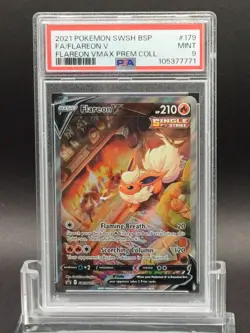 Flareon V SWSH179 PSA 9 Black Star Promo Pokemon Sword & Shield Alt Art MINT - Image 1