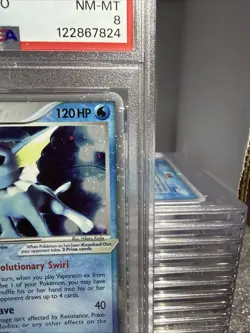 2005 POKEMON VAPOREON EX HOLO DELTA SPECIES PSA 8 NM-MT #110/113 - Image 3