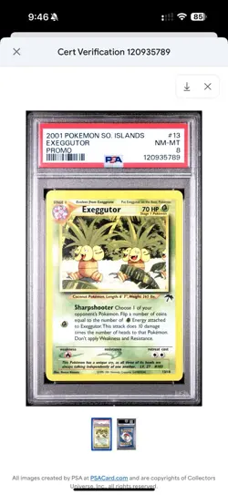 2001 Pokemon So. Islands Exeggutor Promo #13 Promo Psa 8 - Image 1